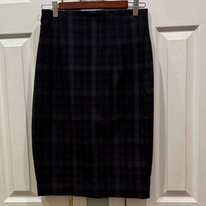 Sandra Angelozzi Black Plaid Pencil Skirt